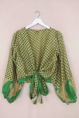 SALE Lola Wrap Top Seafoam & Sand Ferns by All About Audrey