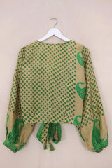 SALE Lola Wrap Top Seafoam & Sand Ferns by All About Audrey