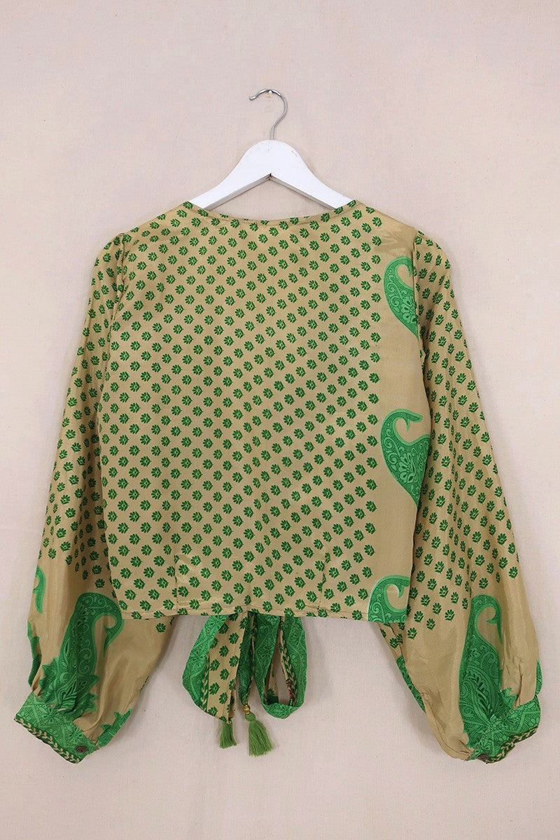 SALE Lola Wrap Top Seafoam & Sand Ferns by All About Audrey