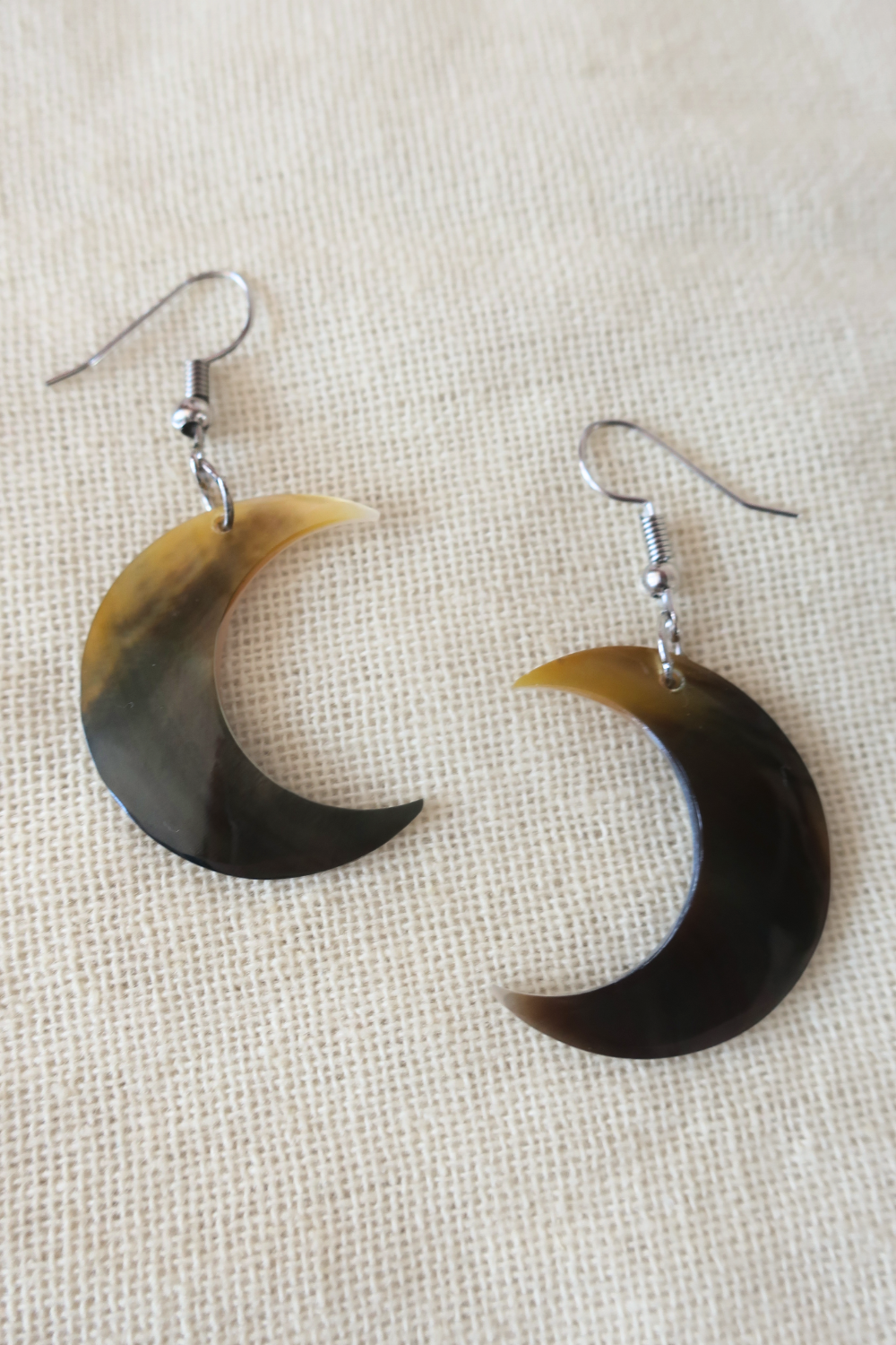 Crescent Moon Nacre Shell Earrings by All About Audrey