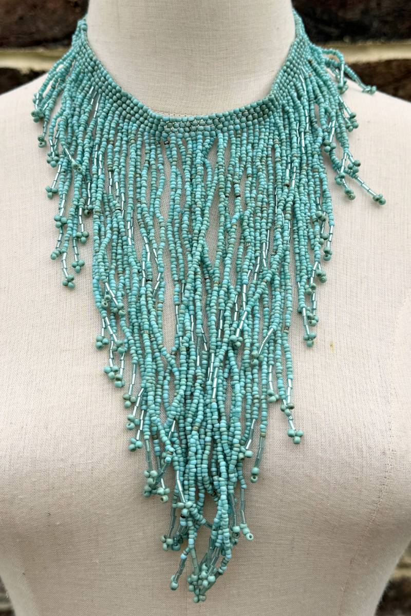 Turquoise Waterfall Beaded Necklace All About Audrey – All About