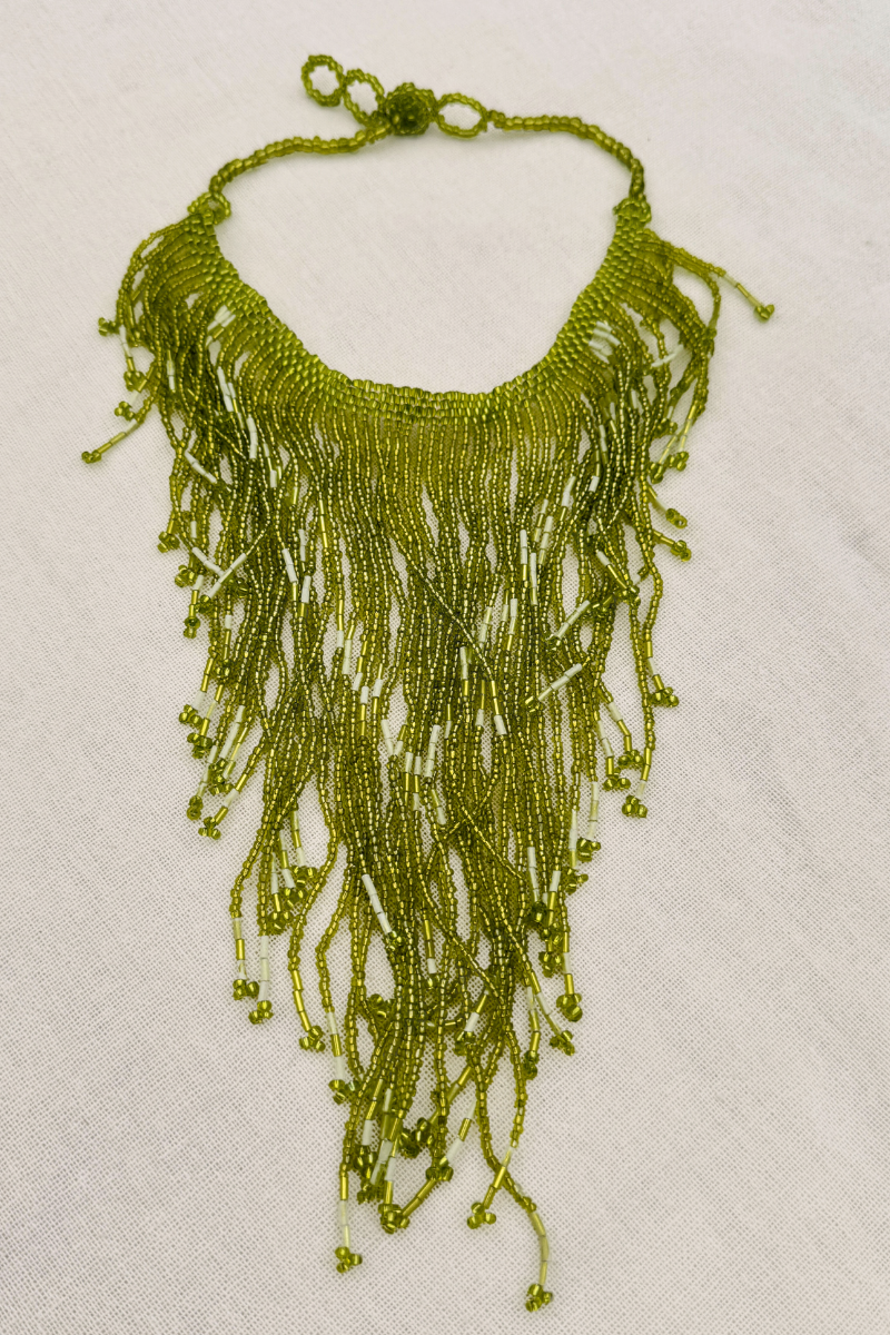 Peridot Waterfall Beaded Necklace by All About Audrey