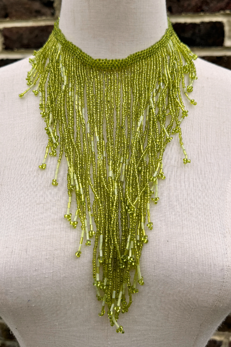 Peridot Waterfall Beaded Necklace by All About Audrey