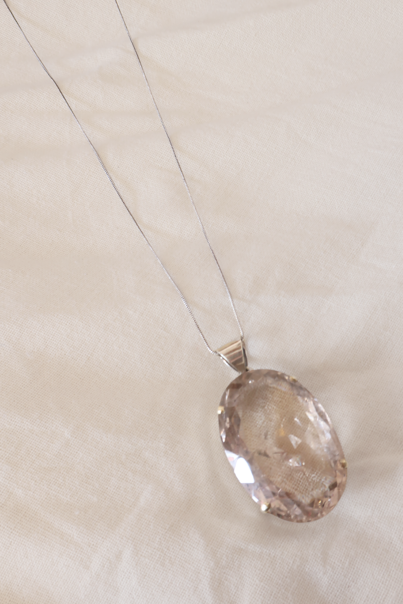 Shimmering Smokey Quartz Silver Plated Necklace