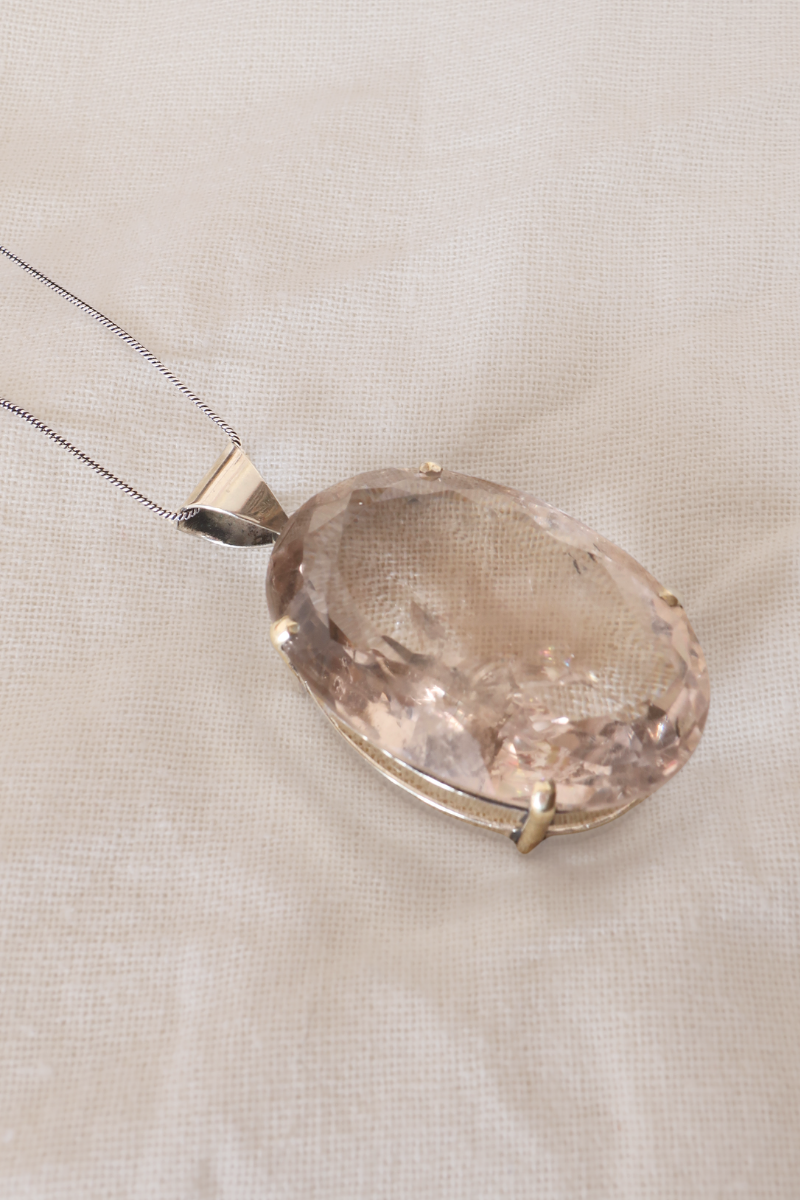 Shimmering Smokey Quartz Silver Plated Necklace