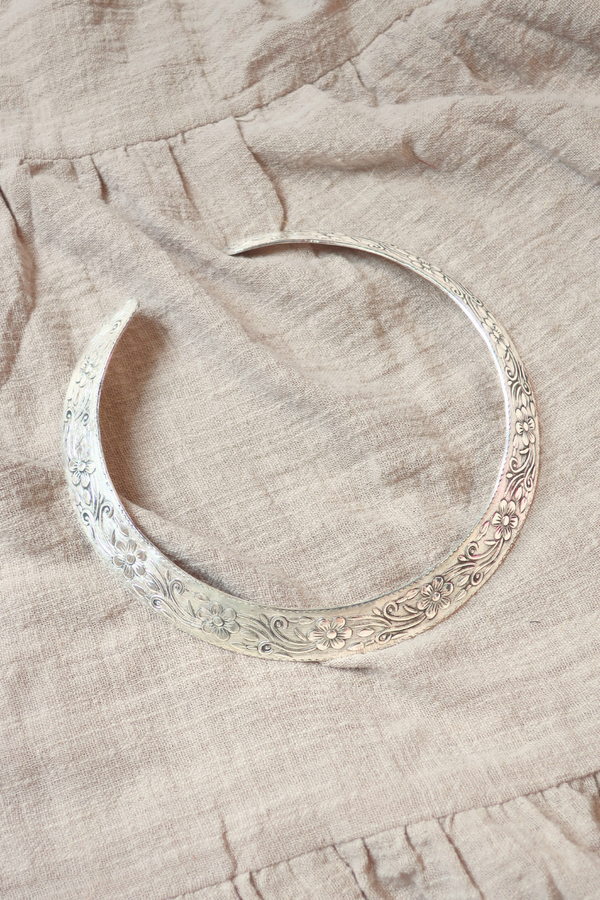 Guinevere Torque Necklace in Silver