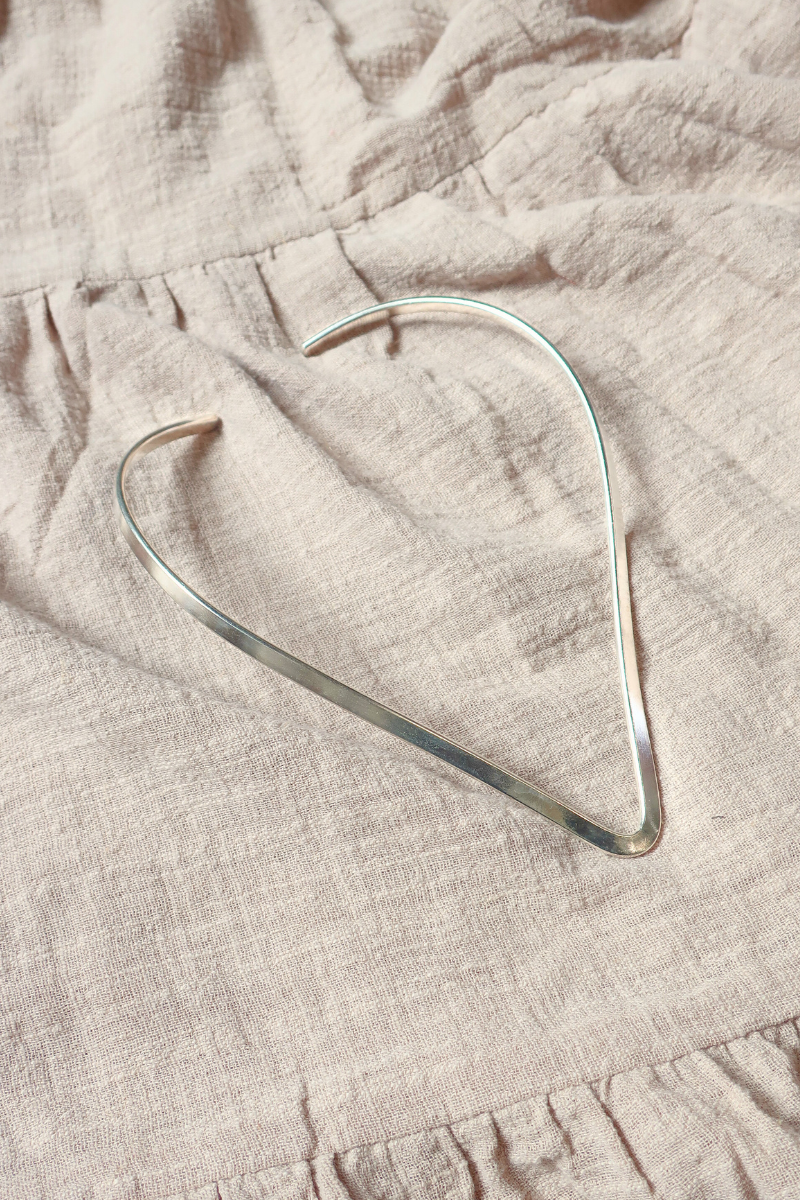 Wishbone Torque Necklace in Silver