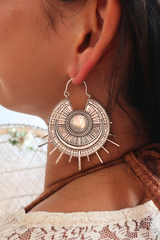 Sunrise Disc Earrings in Silver Plated Brass