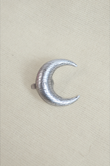 Big Crescent Moon Silver Plated Ring