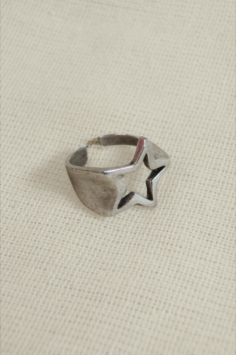 Star Signet Silver Plated Ring
