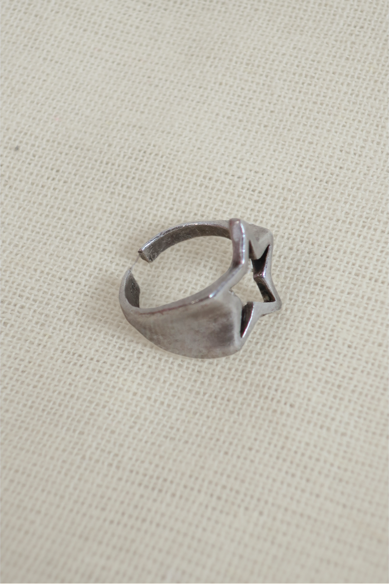 Star Signet Silver Plated Ring