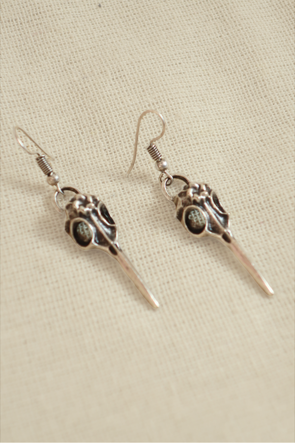 Khonsu's Skull Silver Plated Earrings