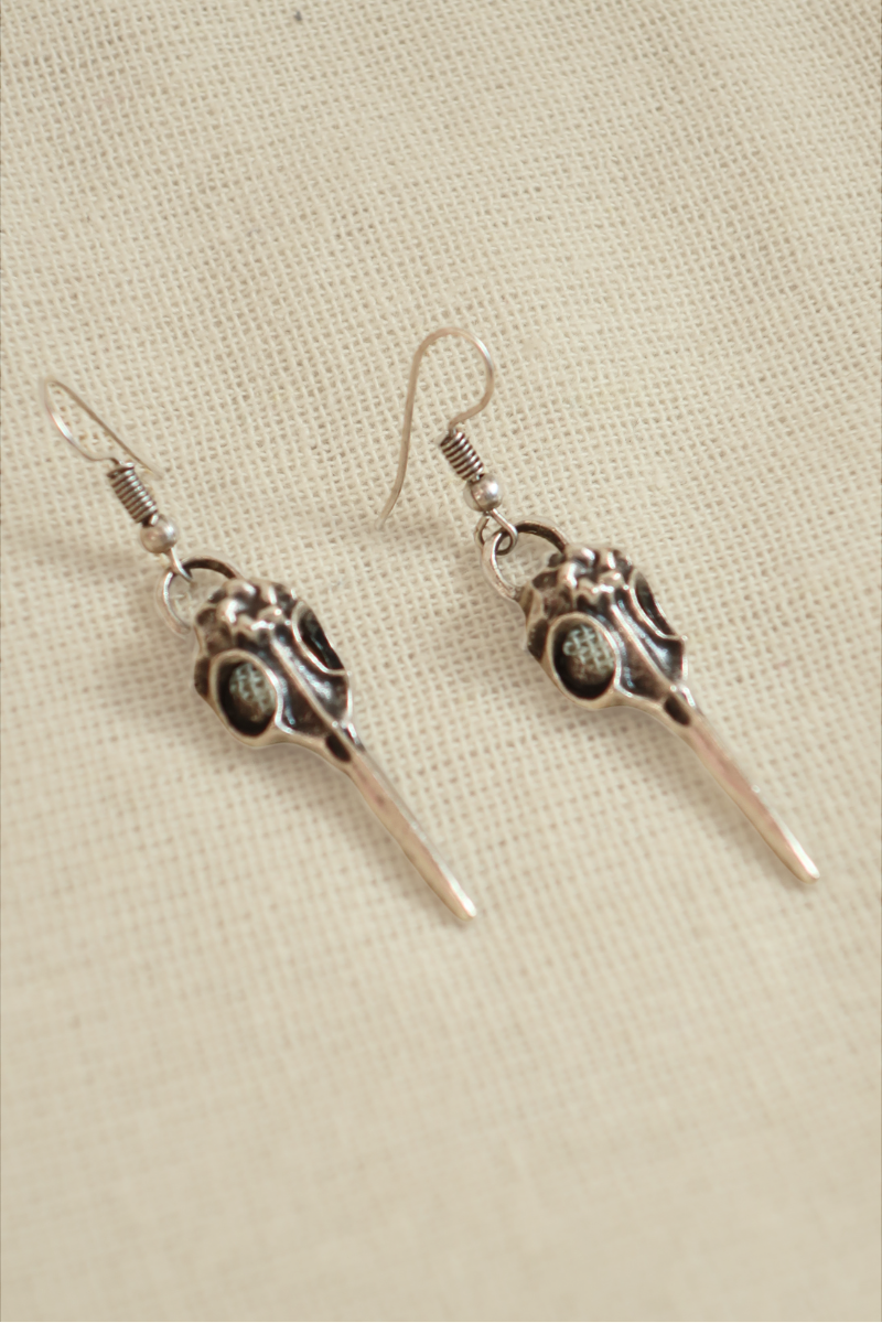 Khonsu's Skull Silver Plated Earrings