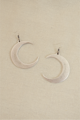 Waxing & Waning Moons Silver Plated Earrings