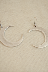 Waxing & Waning Moons Silver Plated Earrings