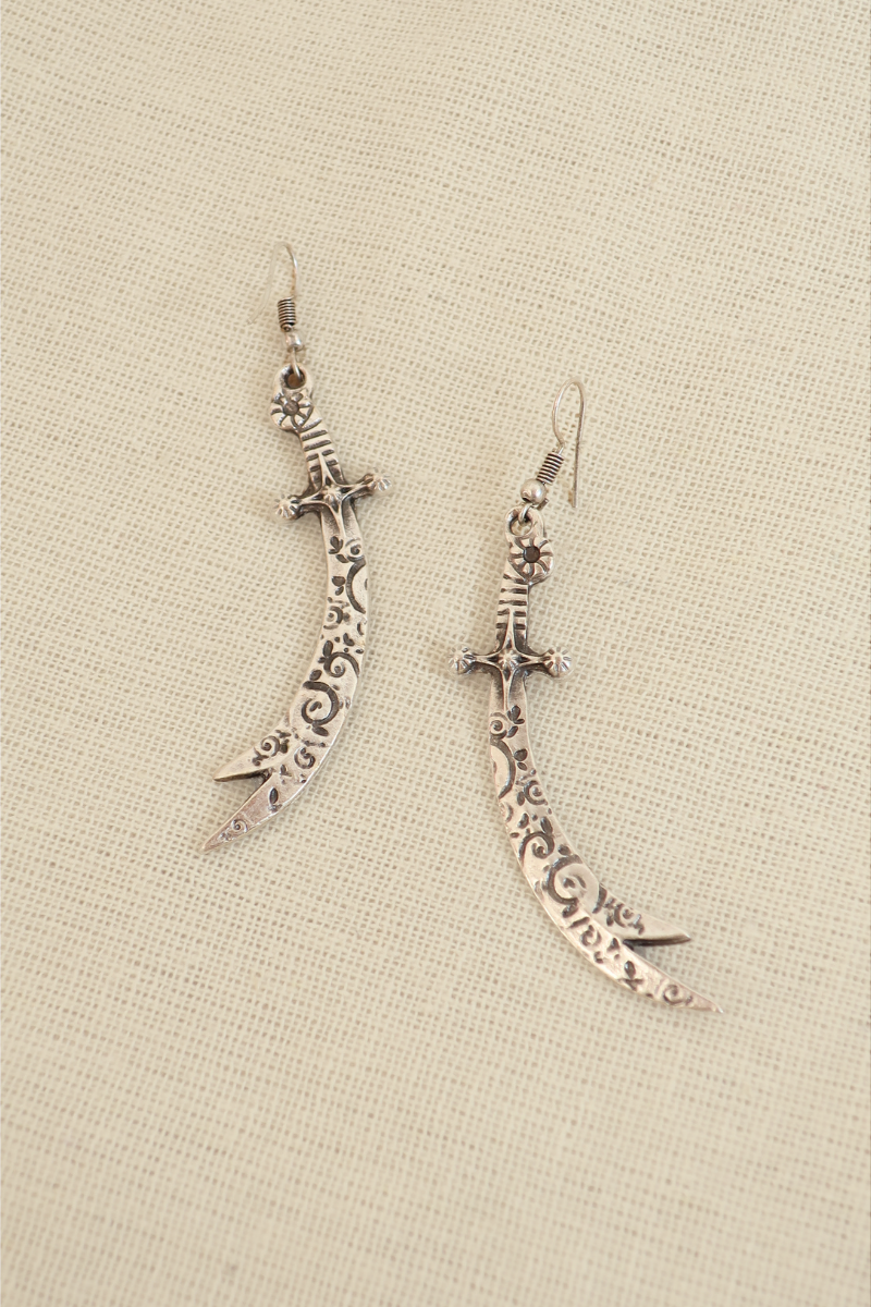 Cutlass Silver Plated Earrings