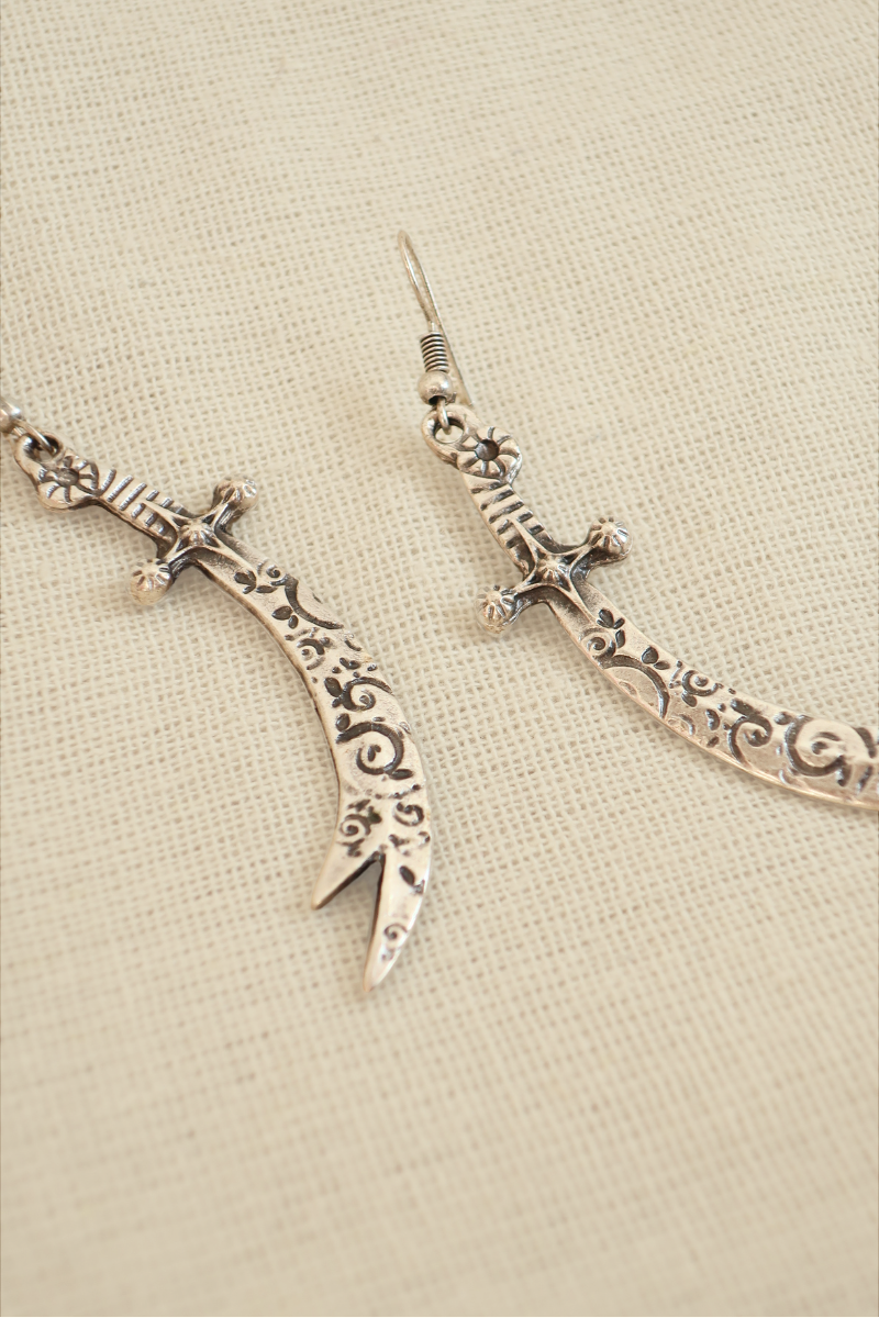 Cutlass Silver Plated Earrings
