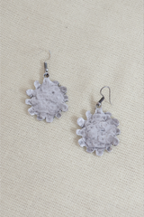 Flower of Feathers Silver Plated Earrings