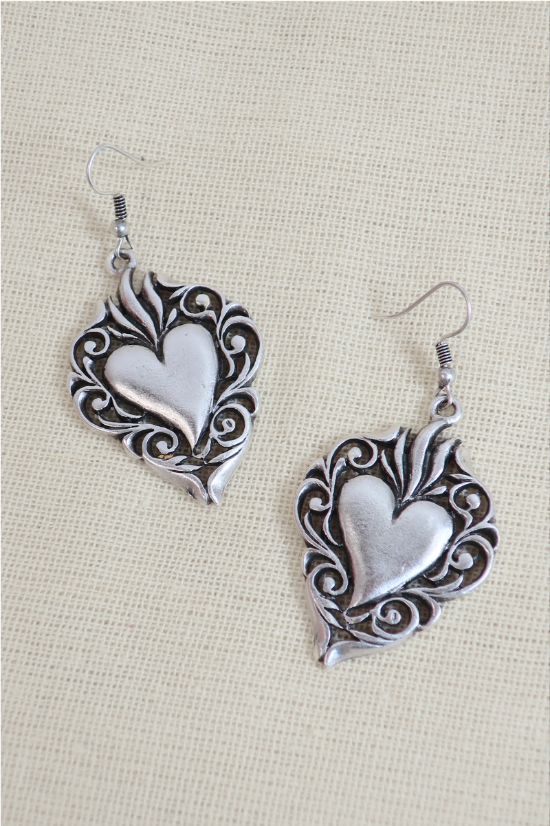 Set My Heart on Fire Silver Plated Earrings