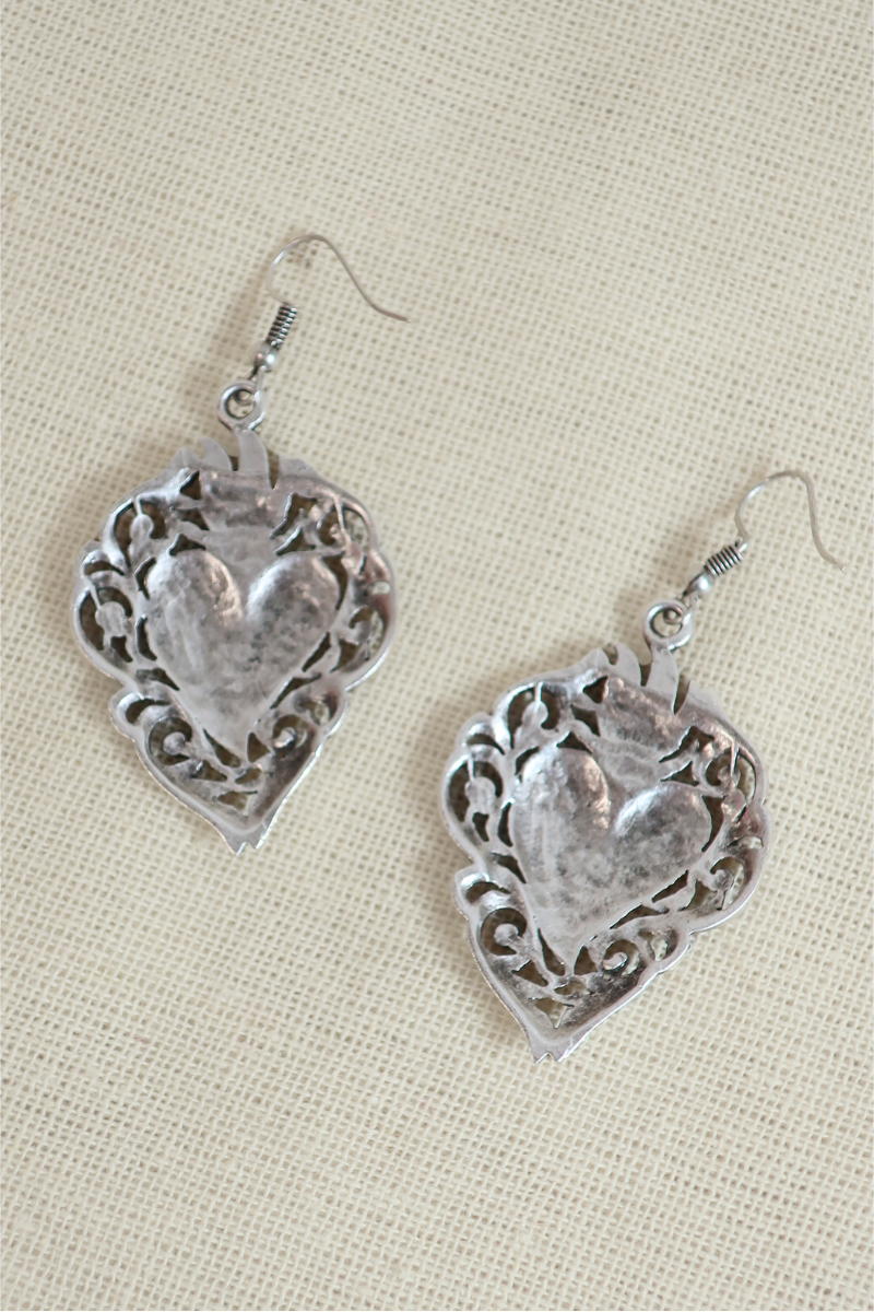 Set My Heart on Fire Silver Plated Earrings