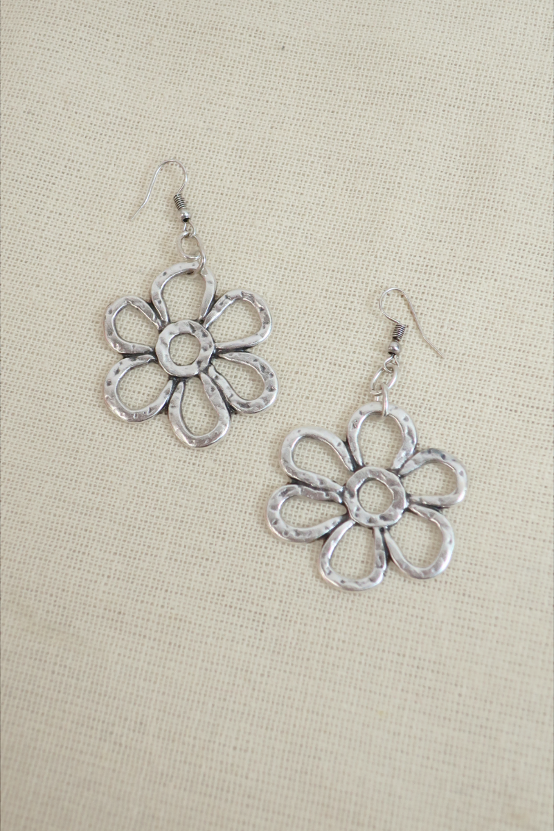 Flower Power Silver Plated Earrings