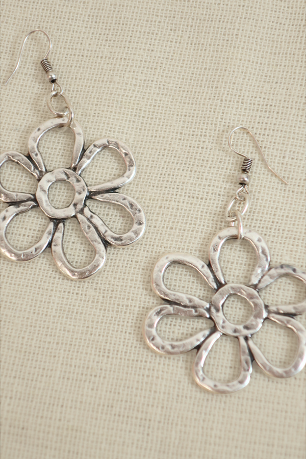 Flower Power Silver Plated Earrings