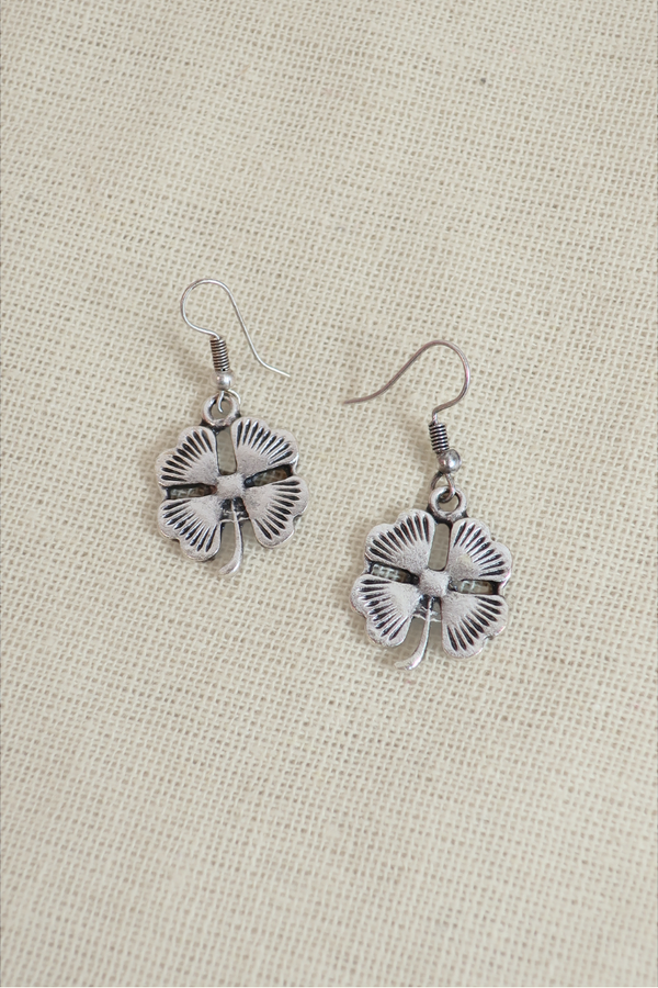 Luck of the Clover Silver Plated Earrings