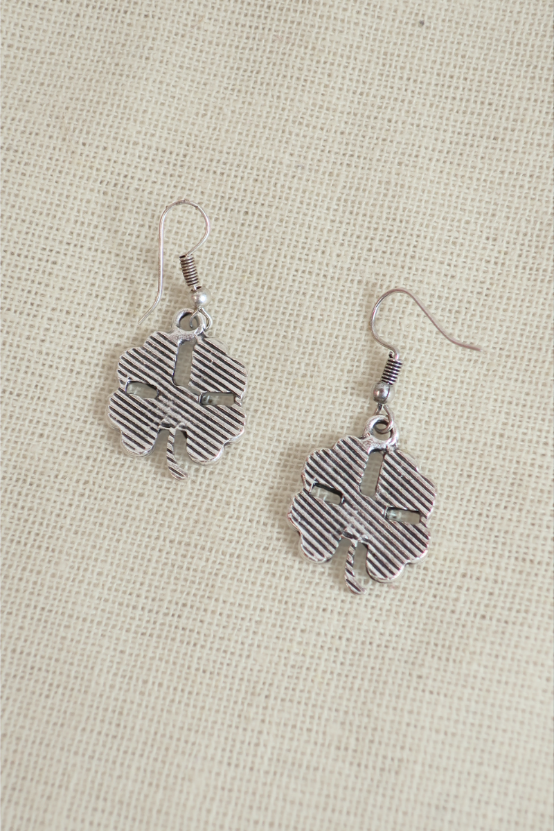 Luck of the Clover Silver Plated Earrings