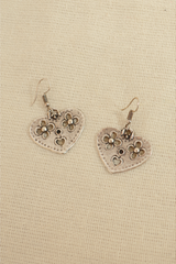 Queen Of Hearts Silver Plated Earrings
