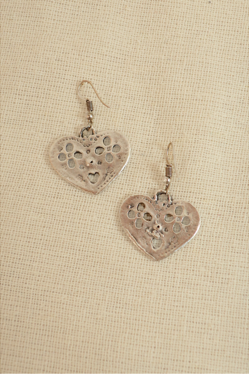 Queen Of Hearts Silver Plated Earrings