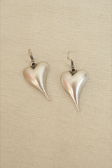 Mercurial Heart Silver Plated Earrings