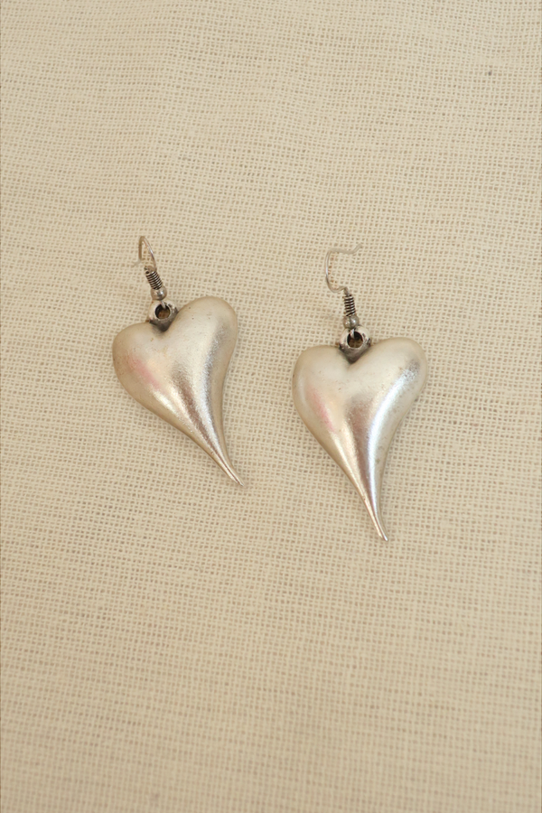 Mercurial Heart Silver Plated Earrings