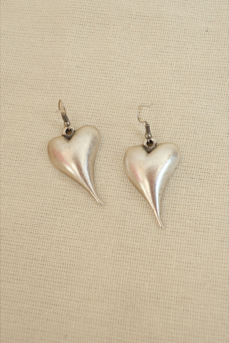 Mercurial Heart Silver Plated Earrings