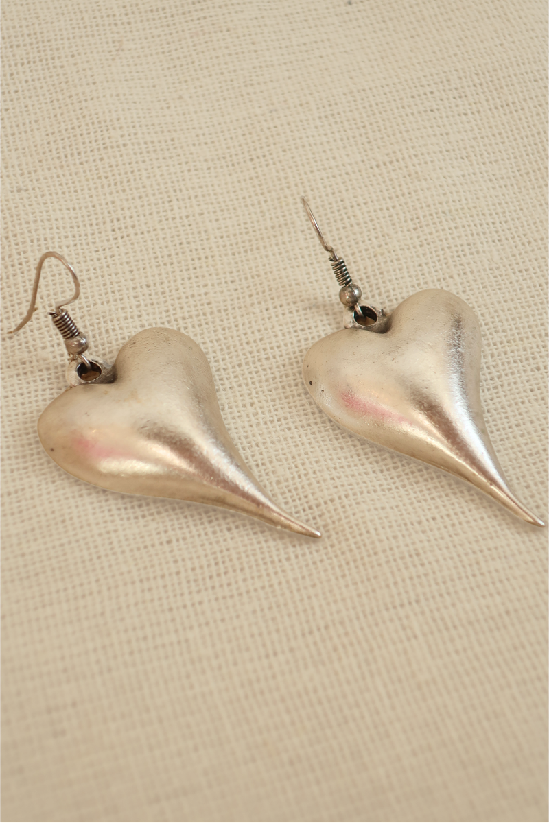 Mercurial Heart Silver Plated Earrings