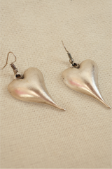 Mercurial Heart Silver Plated Earrings