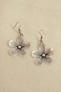 Periwinkle Flower Silver Plated Earrings