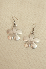 Periwinkle Flower Silver Plated Earrings