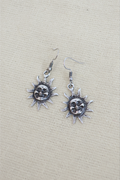The Face in the Sun Silver Plated Earrings