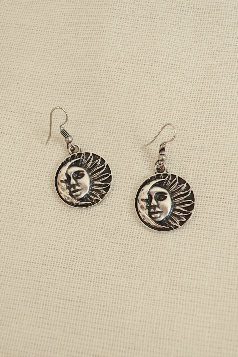 Eclipse's Embrace Silver Plated Earrings