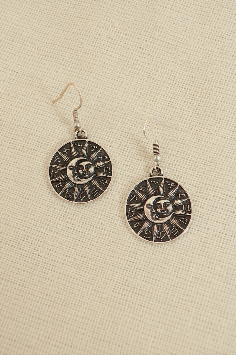 Dawn of the Zodiac Silver Plated Earrings