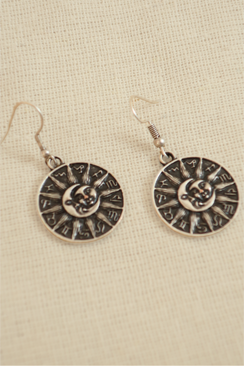 Dawn of the Zodiac Silver Plated Earrings