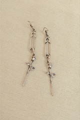 A Lover and a Fighter Silver Plated Earrings