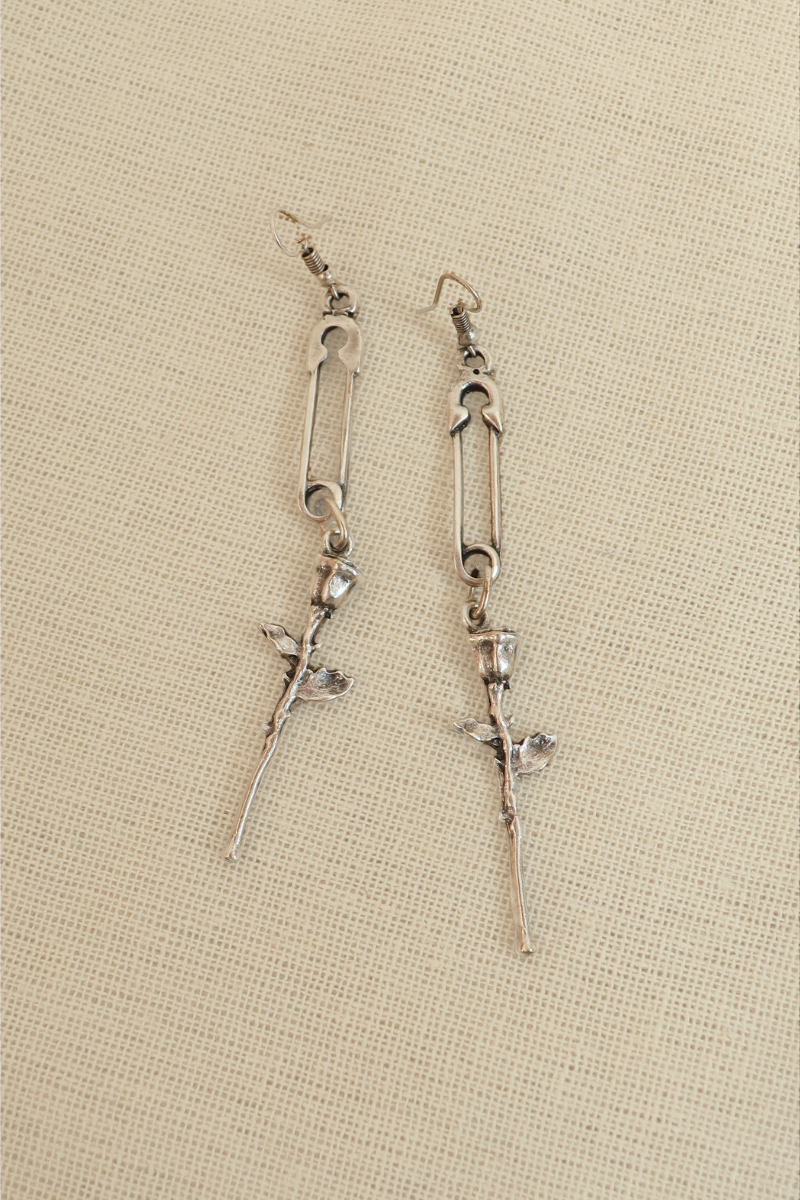 A Lover and a Fighter Silver Plated Earrings