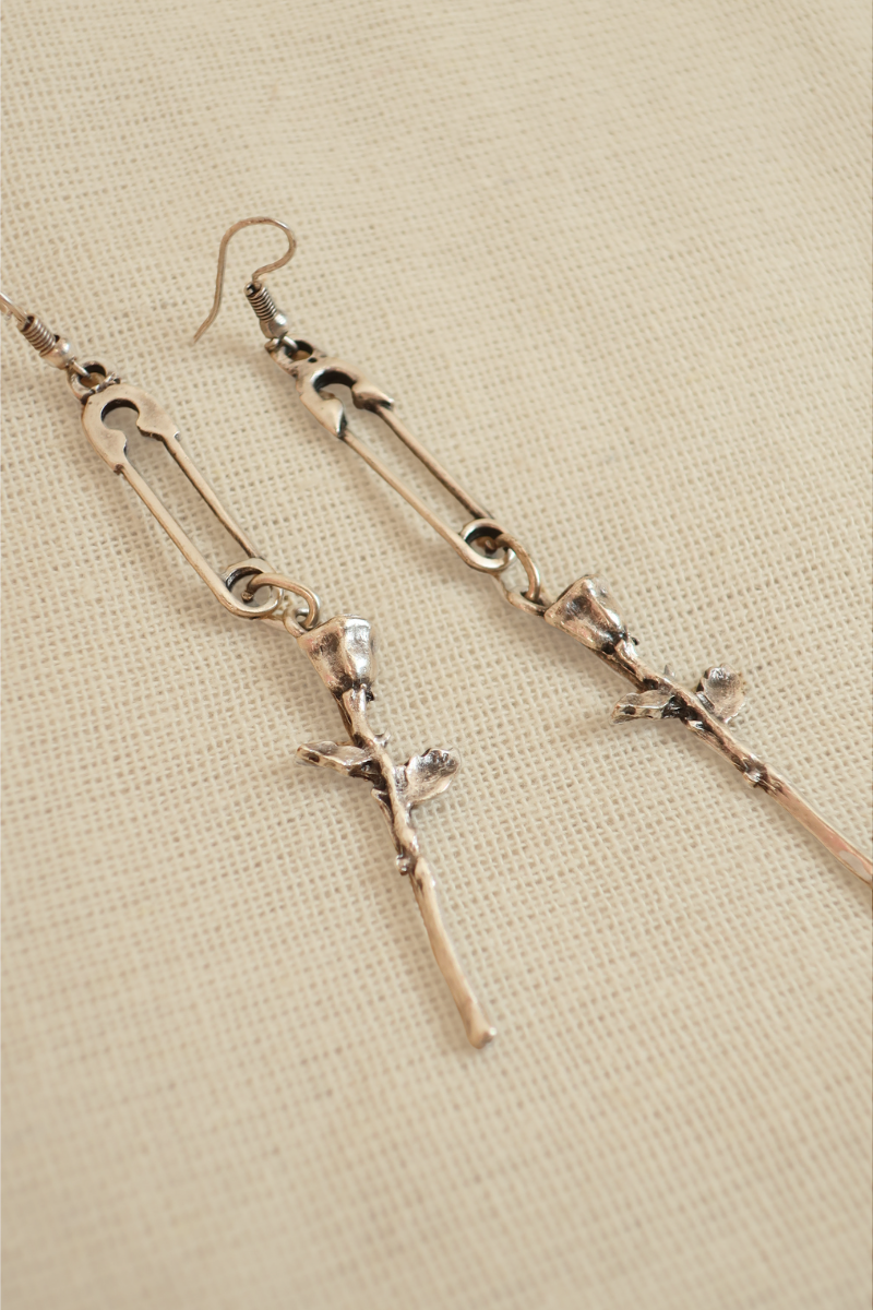 A Lover and a Fighter Silver Plated Earrings