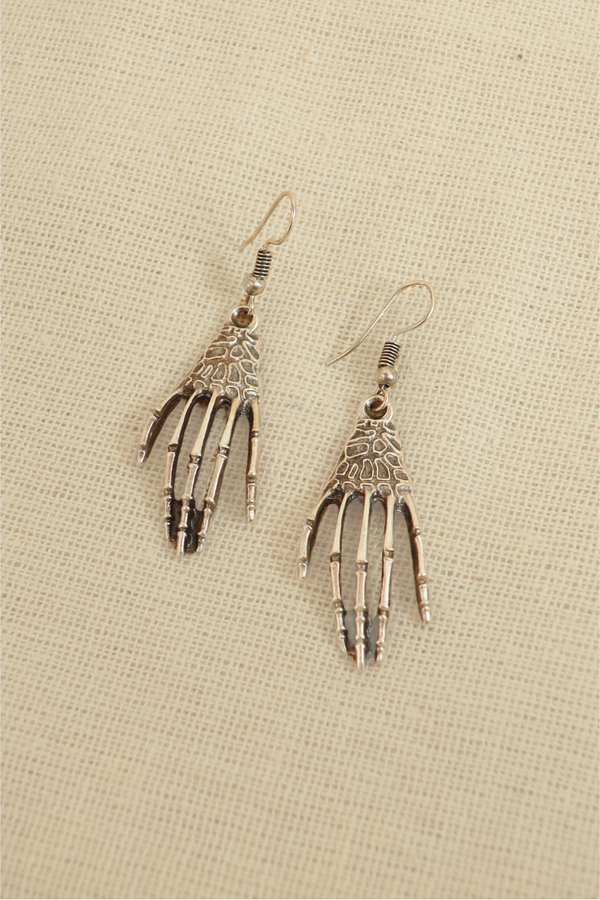 'Whose Hand Is On My Shoulder?' Silver Plated Earrings