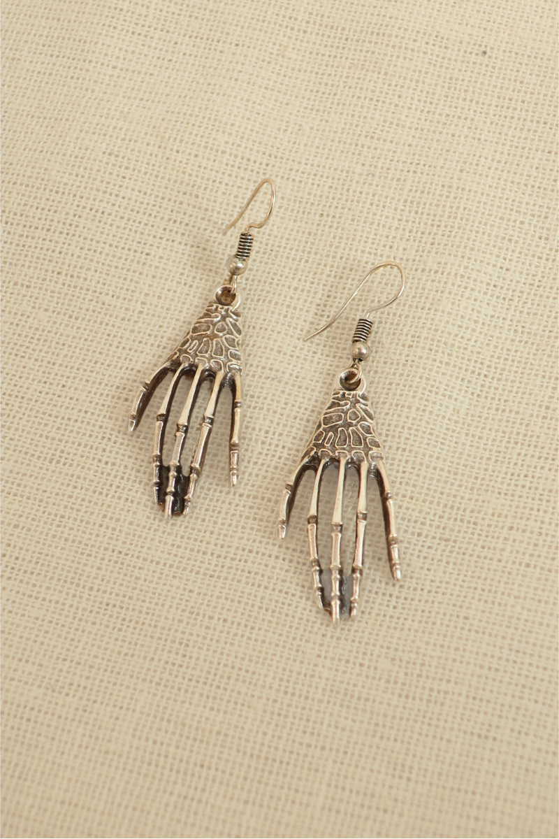 'Whose Hand Is On My Shoulder?' Silver Plated Earrings