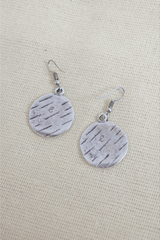 Stamped Floral Silver Plated Earrings