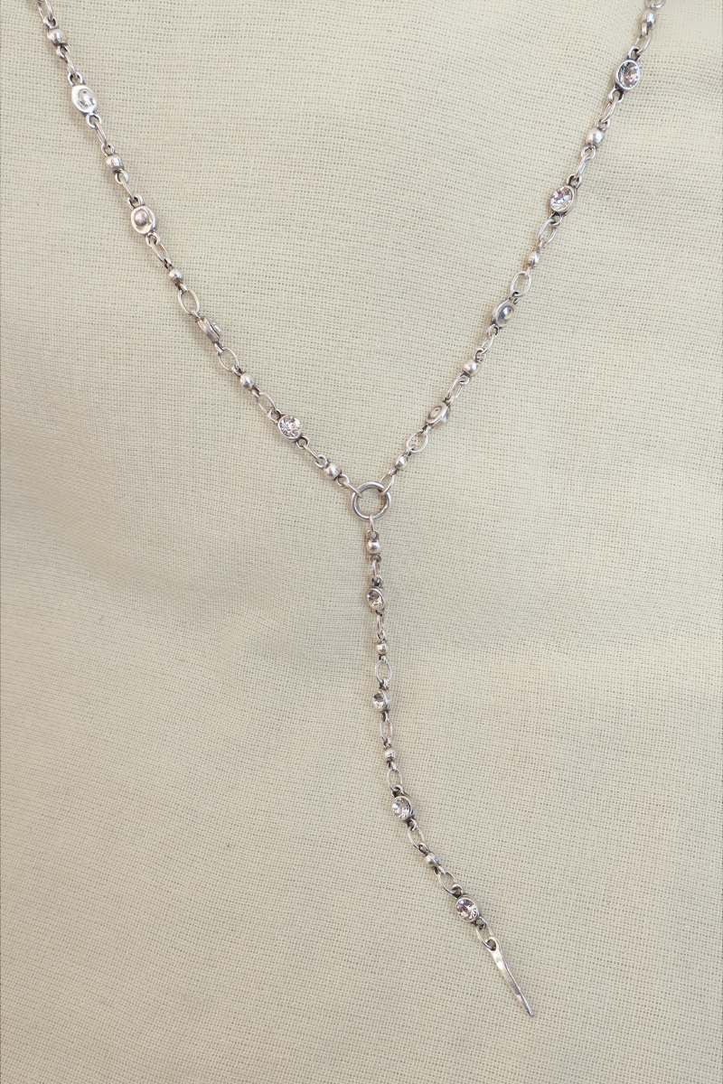Chain of Zirconia Silver Plated Necklace