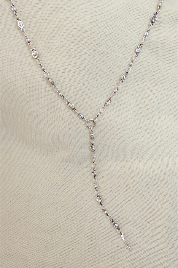 Chain of Zirconia Silver Plated Necklace