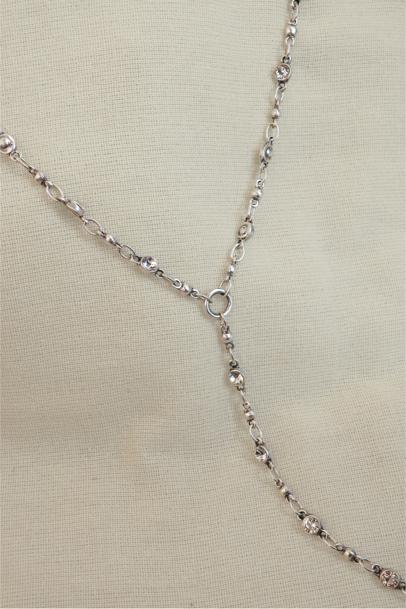 Chain of Zirconia Silver Plated Necklace